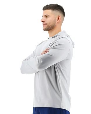 Мужская футболка с длинным рукавом и капюшоном TYR Men&rsquo;s SunDefense Hooded Shirt, Light Grey M