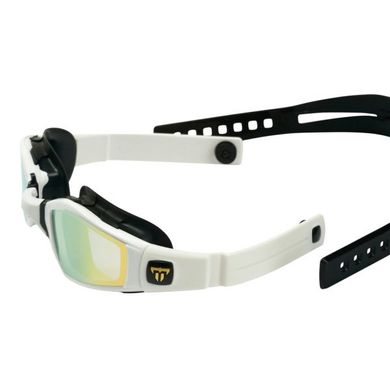 Очки для плавания Phelps Ninja (бело-черный, золотистые линзы)