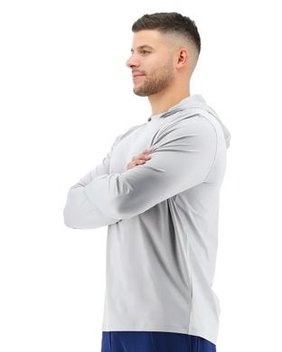 Футболка чоловіча з довгим рукавом та капюшоном TYR Men’s SunDefense Hooded Shirt, Light Grey XXL