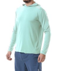 Футболка чоловіча з довгим рукавом та капюшоном TYR Men’s SunDefense Hooded Shirt, Mint XXL