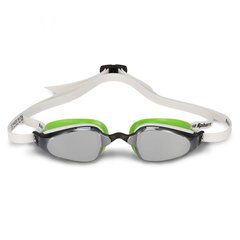 Окуляри для плавання стартові Michael Phelps K180 Mirror (біло-зелений)