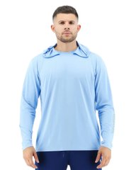 Мужская футболка с длинным рукавом и капюшоном TYR Men’s SunDefense Hooded Shirt, Sky Blue XL