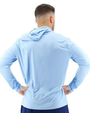 Футболка чоловіча з довгим рукавом та капюшоном TYR Men&rsquo;s SunDefense Hooded Shirt, Sky Blue XL