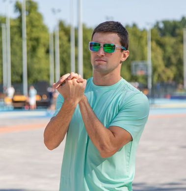 Футболка чоловіча з коротким рукавом TYR Men&rsquo;s SunDefense Short Sleeve Shirt, Mint M