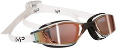 Очки для плавания Michael Phelps XCEED WH/BLK L/MR-GD (бело-черные; линзы зеркально-золотые)