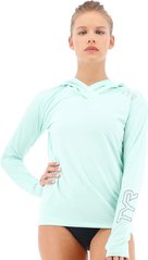 Женская футболка с длинным рукавом и капюшоном TYR Women’s SunDefense Hood Sun Shirt, Mint XL