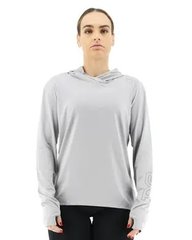 Женская футболка с длинным рукавом и капюшоном TYR Women’s SunDefense Hood Sun Shirt, Light Grey XL