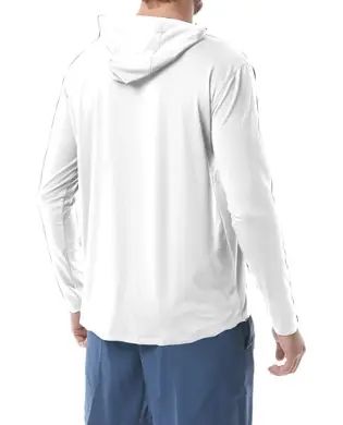 Футболка чоловіча з довгим рукавом та капюшоном TYR Men’s SunDefense Hooded Shirt, White XL